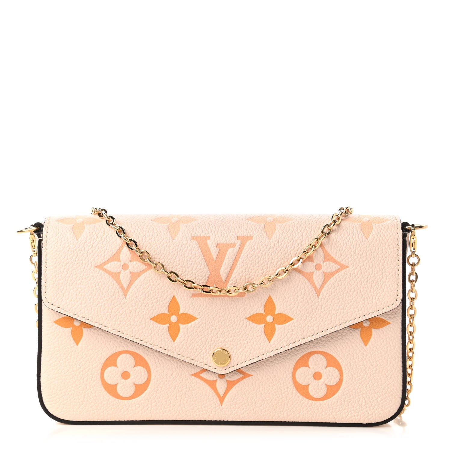 Louis Vuitton Empreinte Monogram Giant By The Pool Felicie Pochette Chain Wallet Cream Saffron 1 of 11