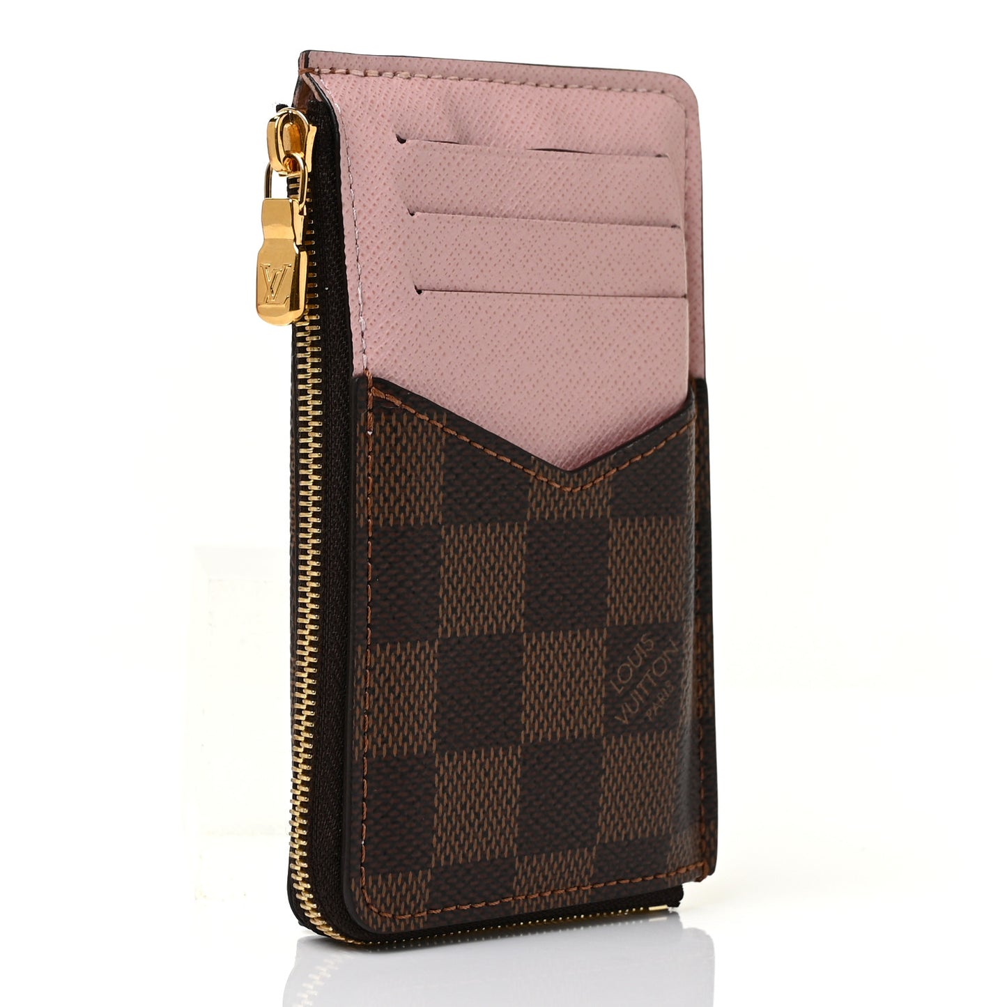 Damier Ebene Recto Verso Card Holder Rose Ballerine