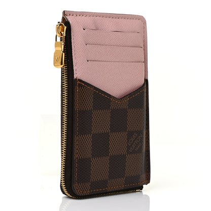 Louis Vuitton Damier Ebene Recto Verso Card Holder Rose Ballerine 3 of 9