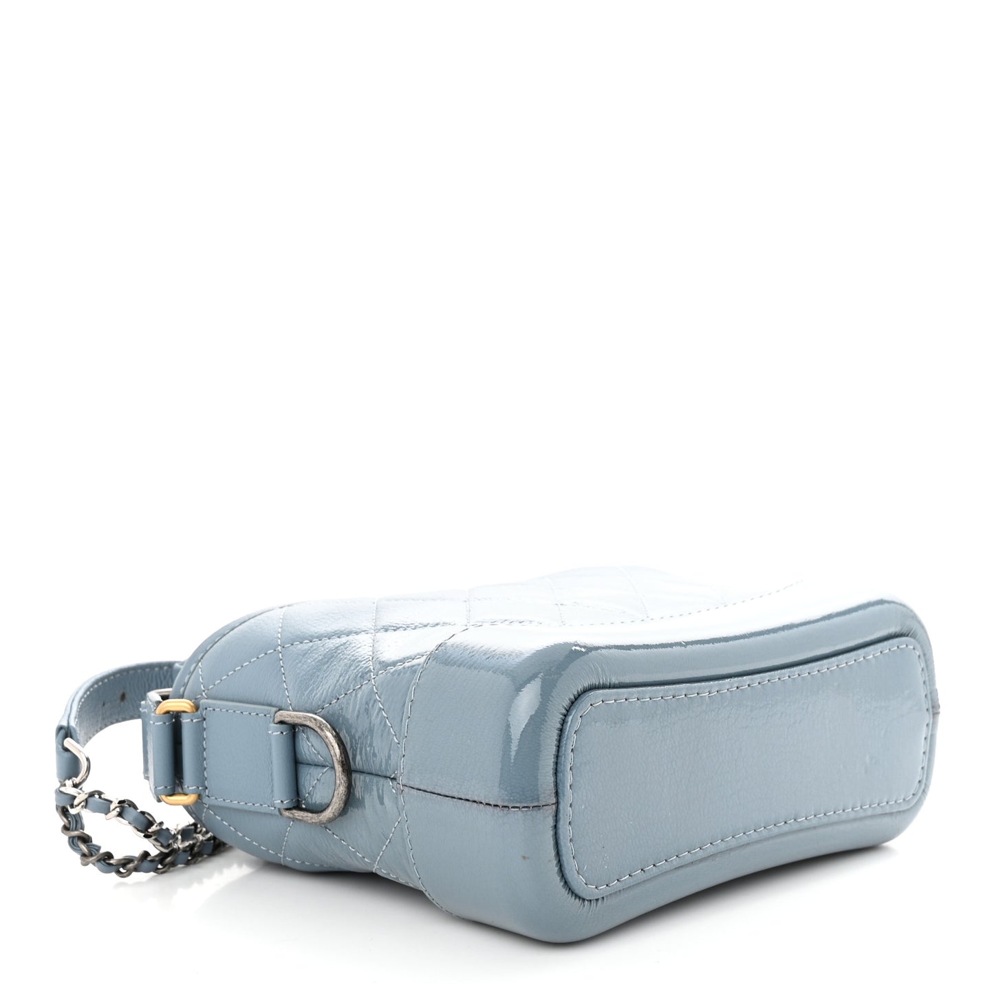 Aged Calfskin Quilted Small Gabrielle Hobo Light Blue