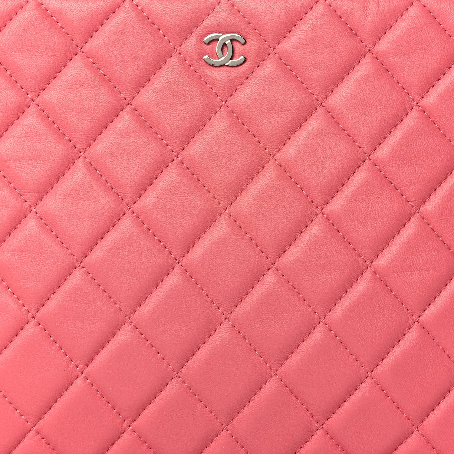 Chanel Lambskin Quilted Medium Cosmetic Case Pink 8 of 10