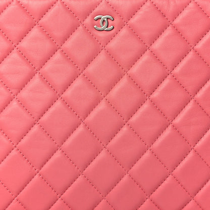 Chanel Lambskin Quilted Medium Cosmetic Case Pink 8 of 10