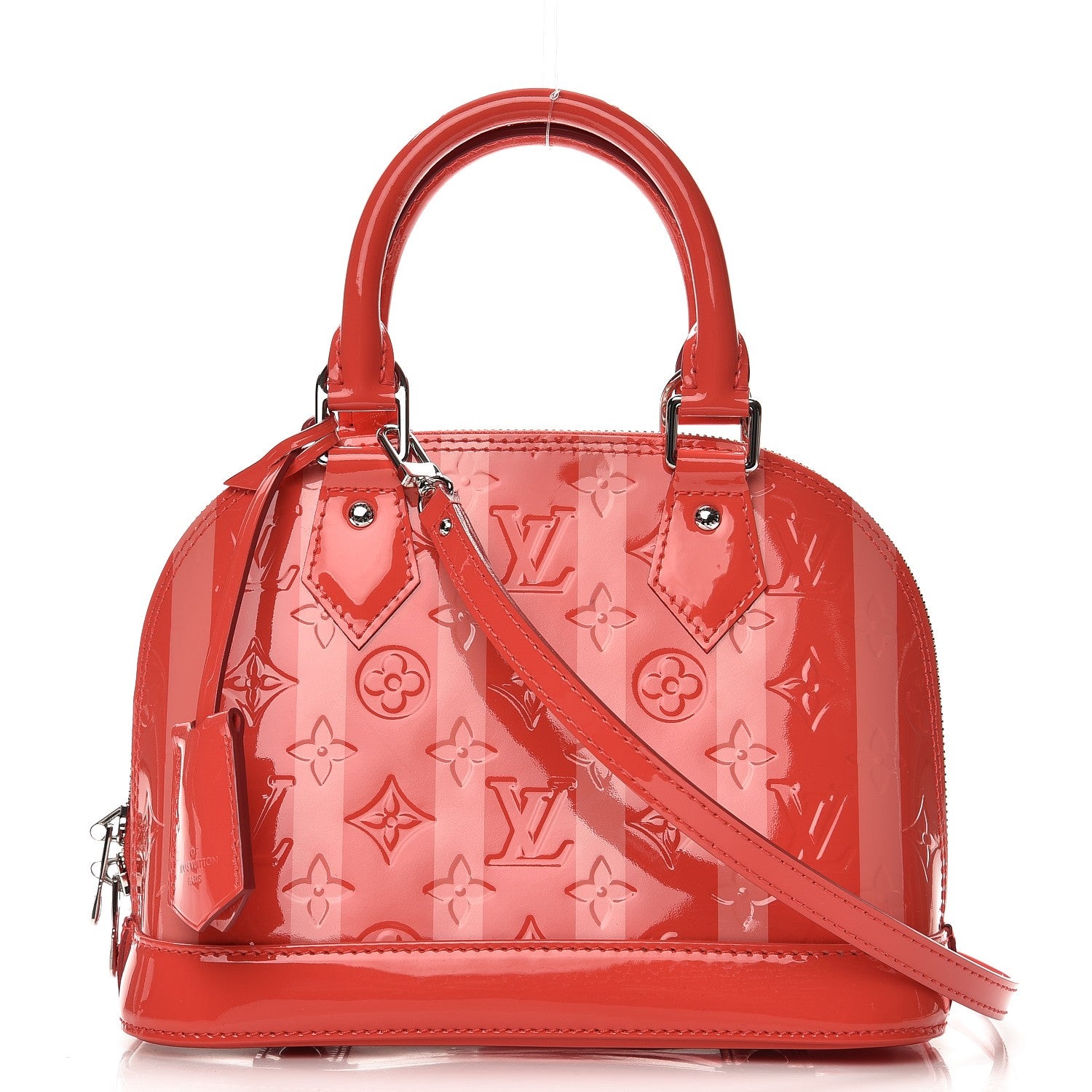 Louis Vuitton Vernis Rayures Alma BB Poppy 1 of 8