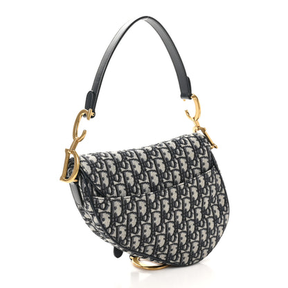 Christian Dior Oblique Saddle Bag Blue 3 of 10