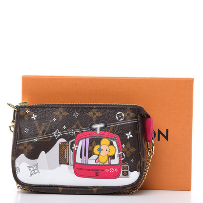 Louis Vuitton Monogram 2019 Christmas Animation Mini Courchevel Pochette Accessories Fuchsia 10 of 10