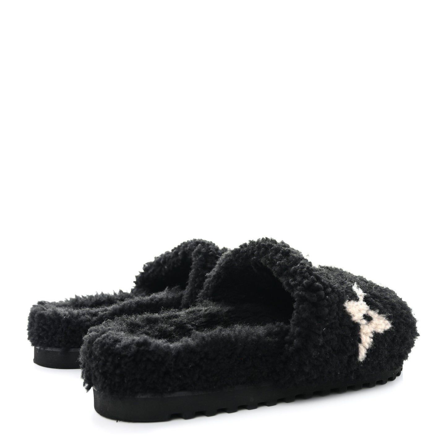 Shearling Magnetic Flat Mule 38 Black