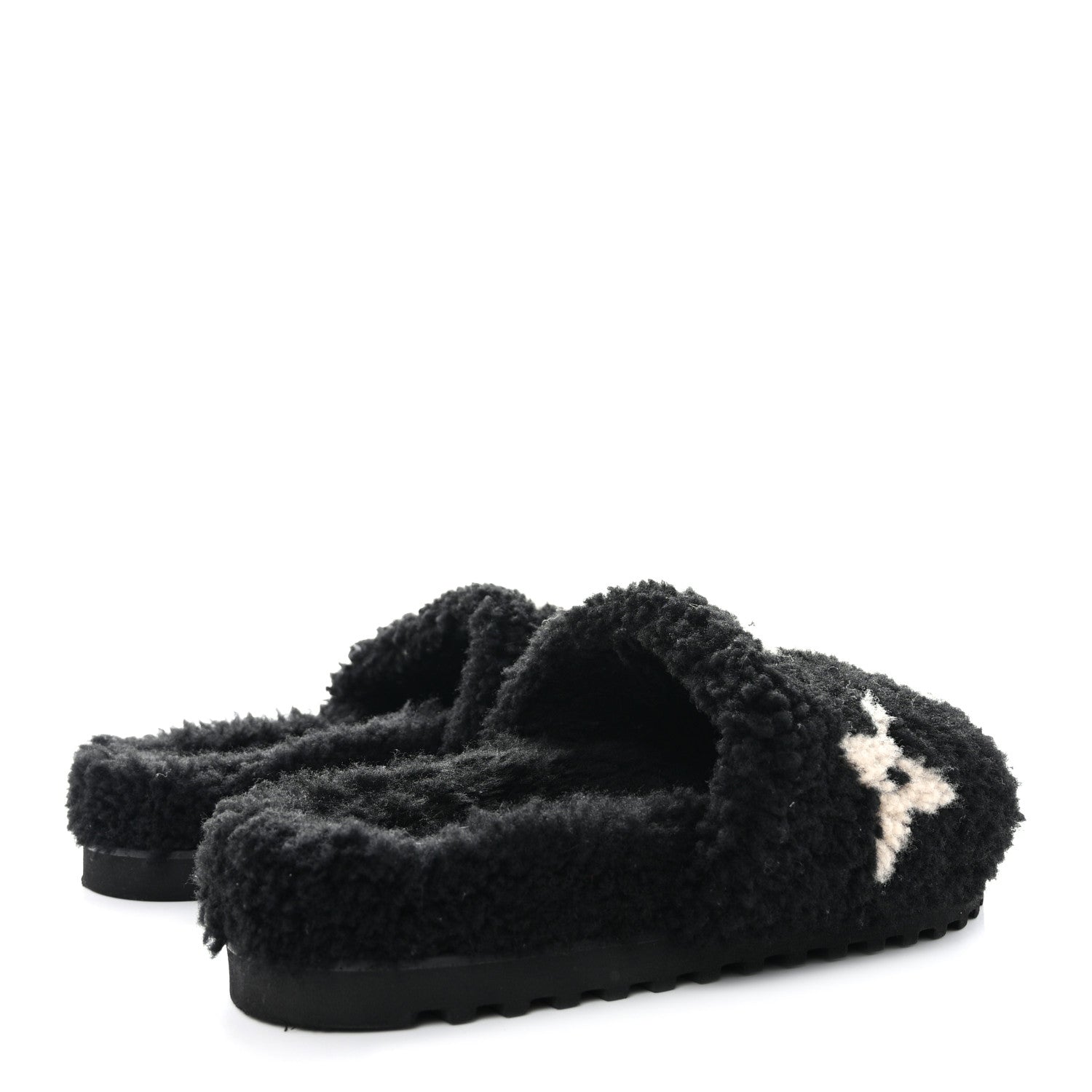 Louis Vuitton Shearling Magnetic Flat Mule 38 Black 4 of 9