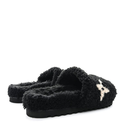 Louis Vuitton Shearling Magnetic Flat Mule 38 Black 4 of 9