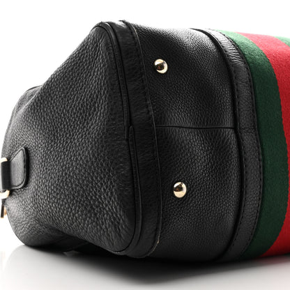 Gucci Calfskin Vintage Web Medium Boston Black 9 of 13