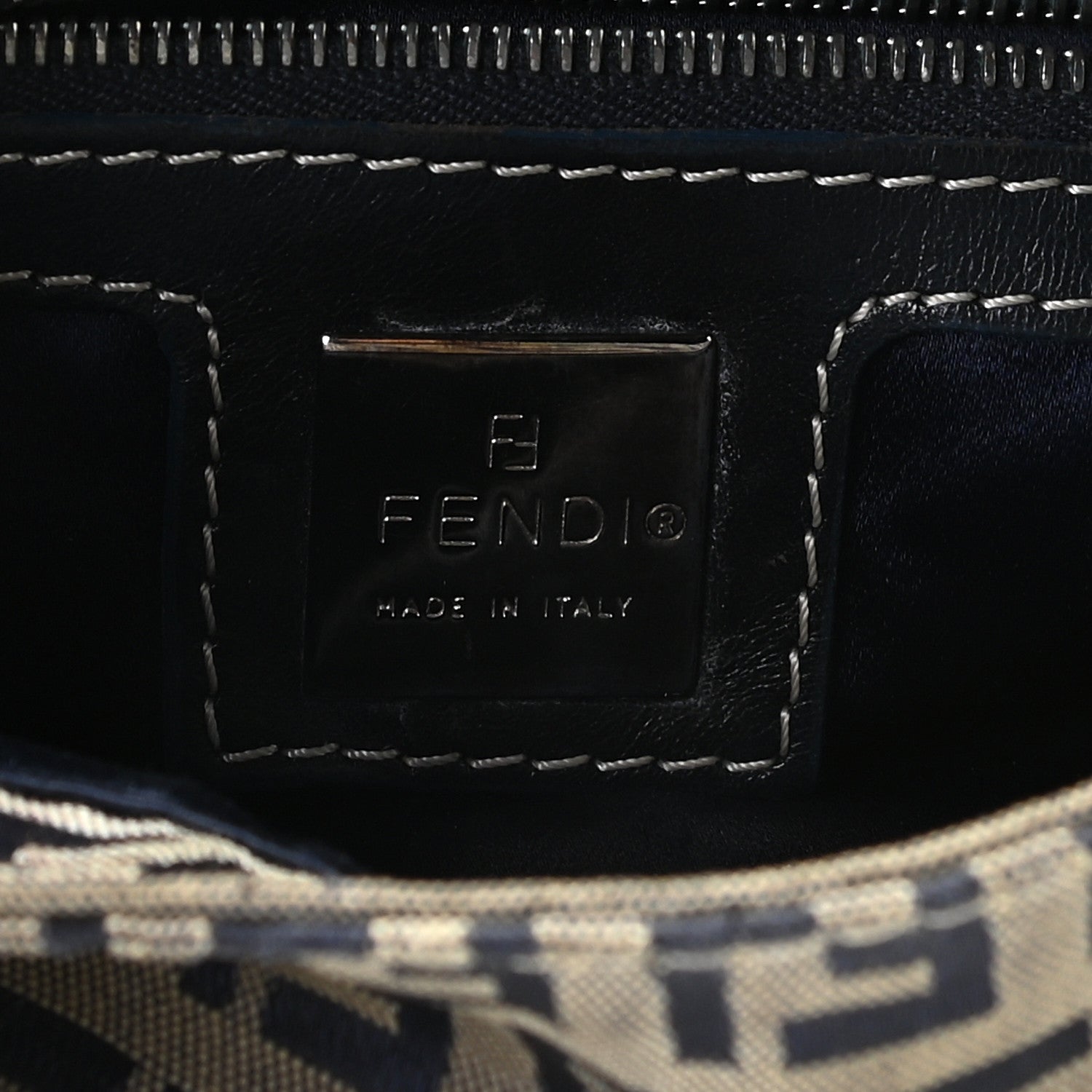Fendi Zucchino Baguette Navy 6 of 9