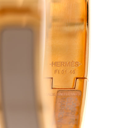 Hermes Enamel Narrow Clic Clac H Bracelet GM Marron Glace 4 of 5