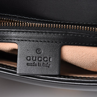Gucci Calfskin Matelasse Small GG Marmont Top Handle Shoulder Bag Black 5 of 11