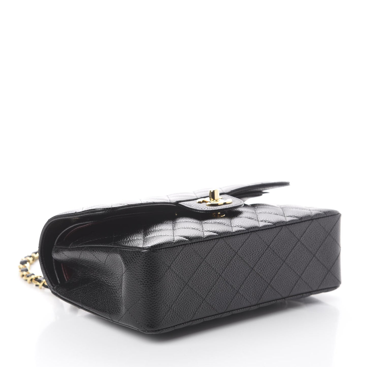 Caviar Quilted Small Double Flap Black