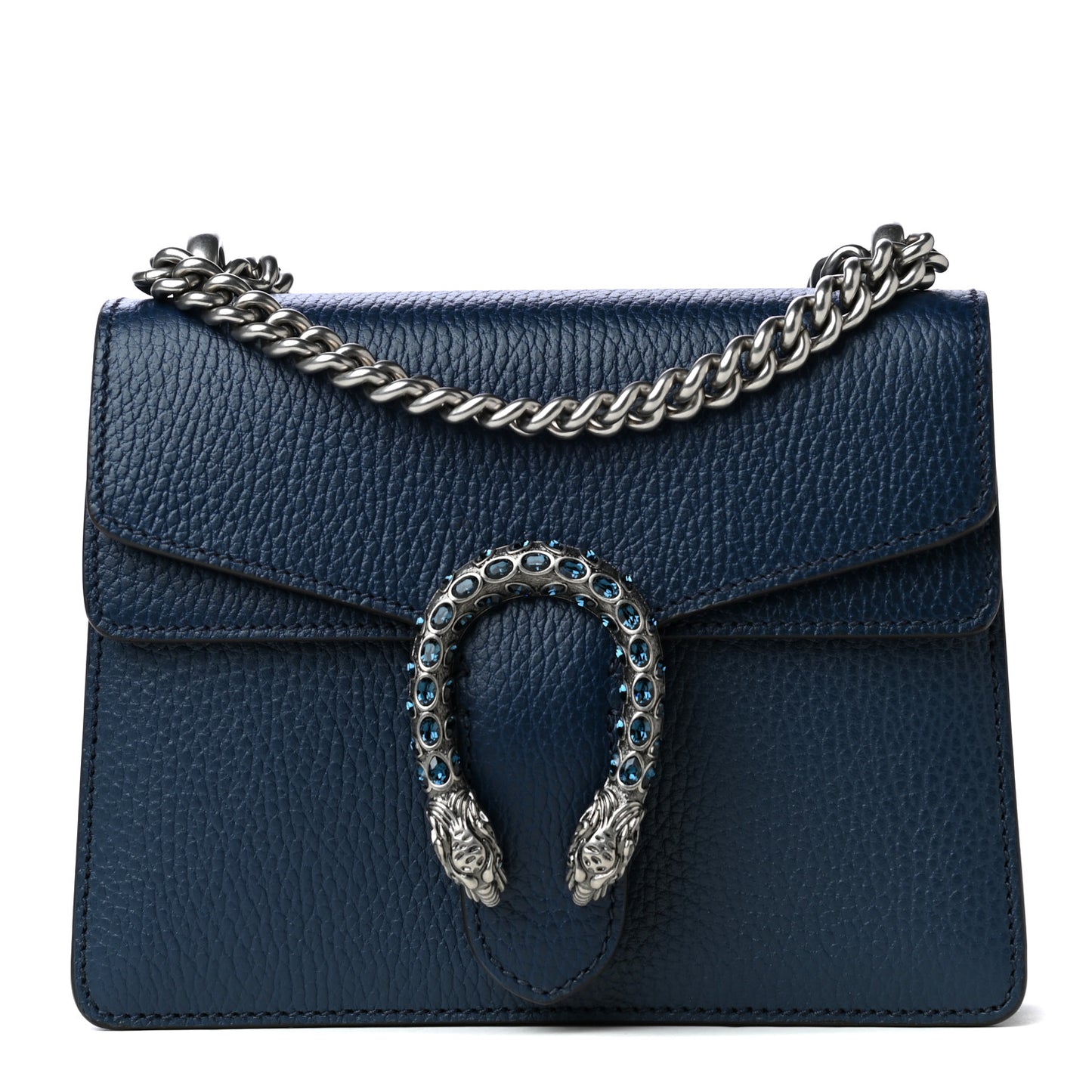 Dollar Calfskin Crystal Mini Dionysus Shoulder Bag Blue Agata Montana Sapphire