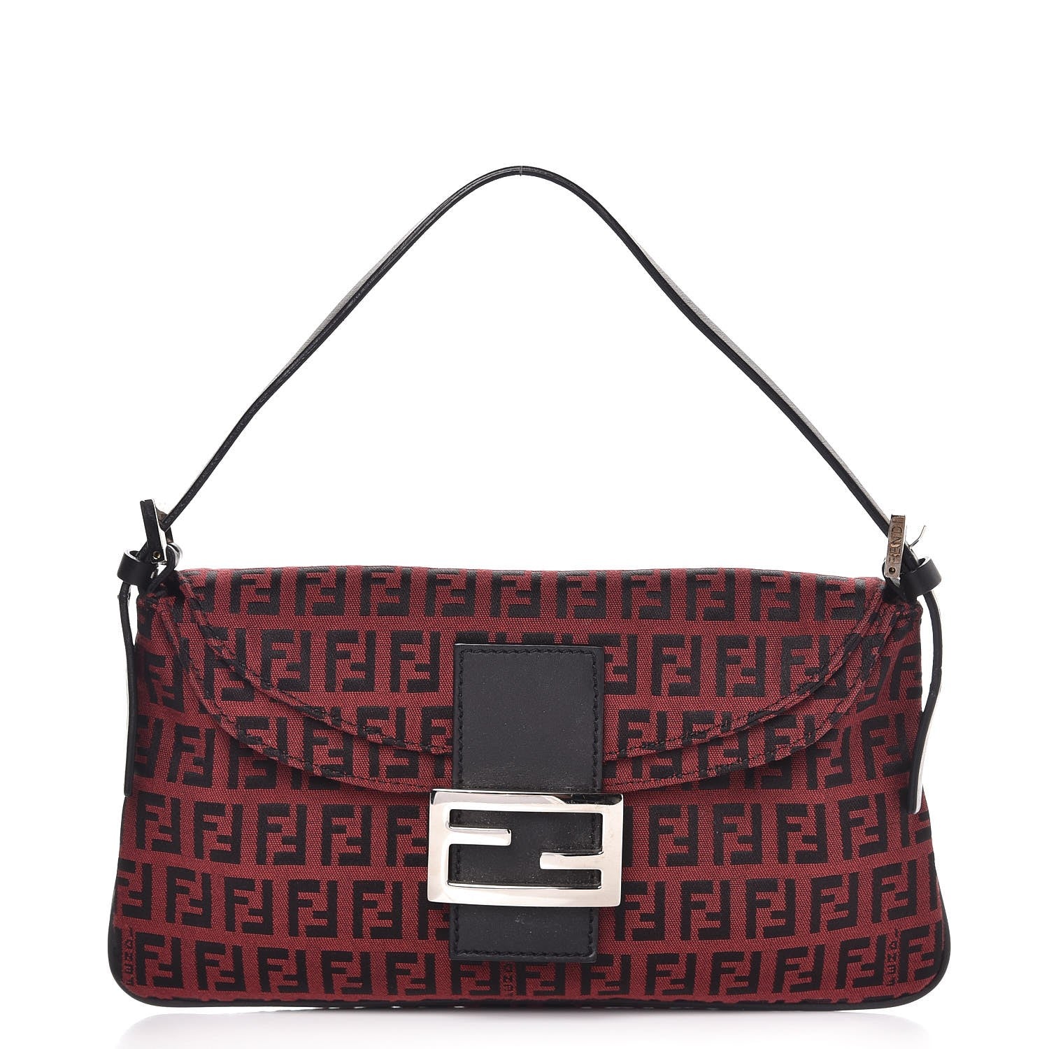 Fendi Zucchino Baguette Red Black 1 of 7