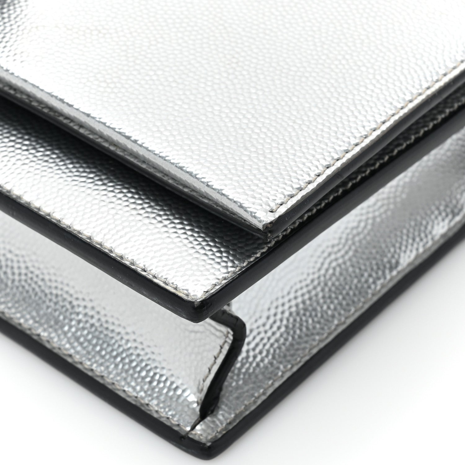 Saint Laurent Grain De Poudre Clasic Kate Monogram Tassel Chain Wallet Argento 15 of 19