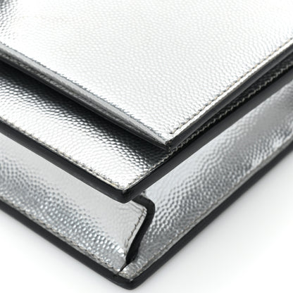 Saint Laurent Grain De Poudre Clasic Kate Monogram Tassel Chain Wallet Argento 15 of 19