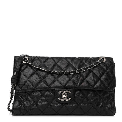 Chanel Crumpled Grained Calfskin Jumbo CC Crave Flap Black 1 of 10