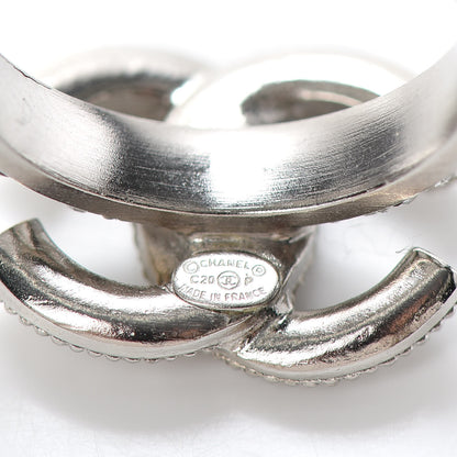 Chanel Crystal CC Ring 50 6.5 Silver 5 of 6