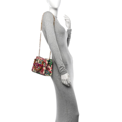 Gucci New Shangai Calfskin Floral Print Mini Diana Tote Bag Multicolor 2 of 10