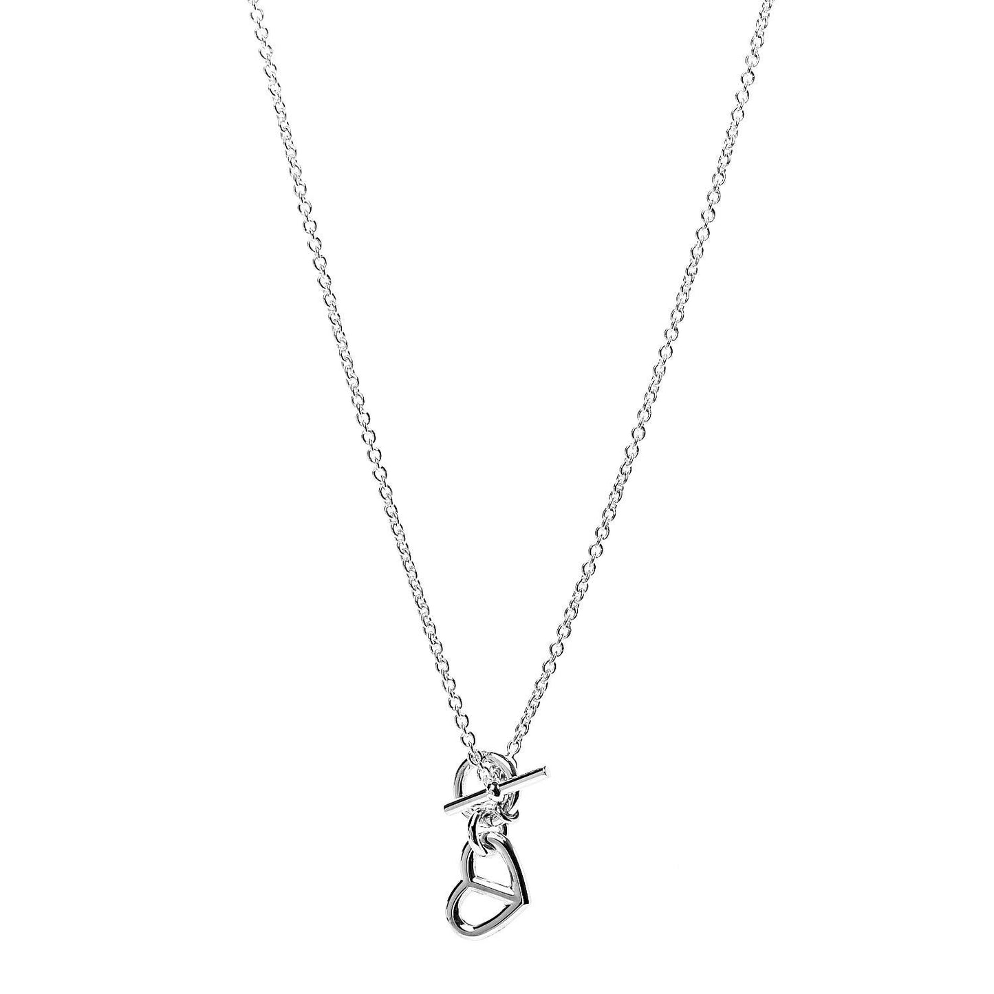 Sterling Silver Chaine D'Ancre Heart Toggle Necklace