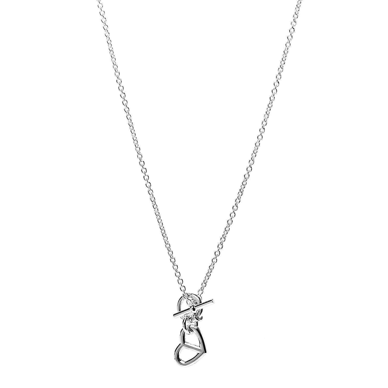 Hermes Sterling Silver Chaine D'Ancre Heart Toggle Necklace 1 of 6