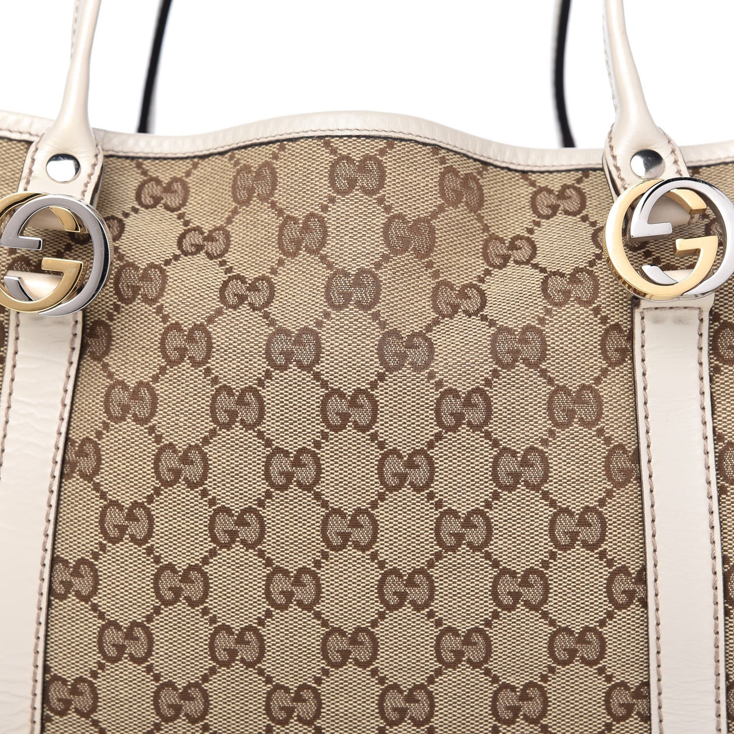 Monogram Medium Twins Tote Off White