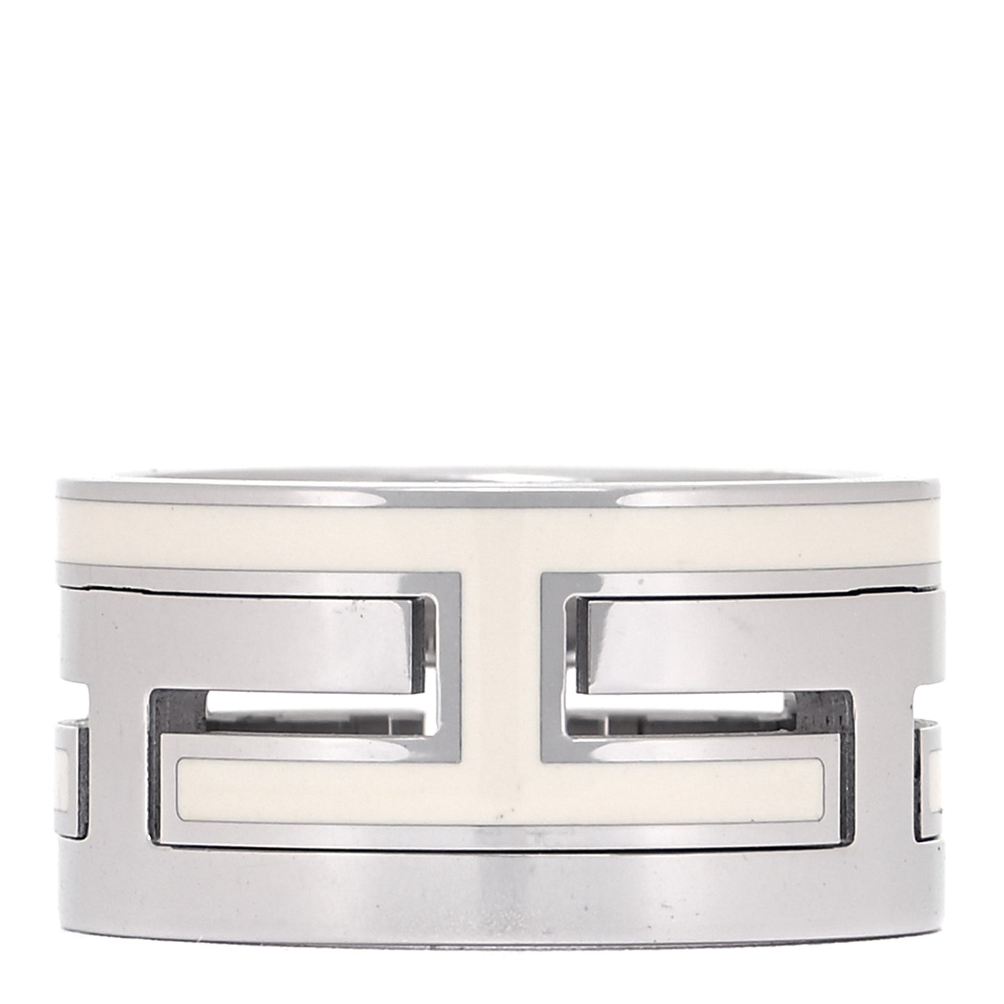 Sterling Silver Enamel Arcane Move H Ring 50 5.5 White