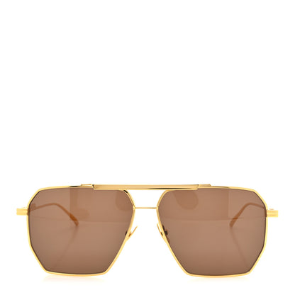 Bottega Veneta Metal Aviator BV1012S Sunglasses Gold Brown 2 of 7