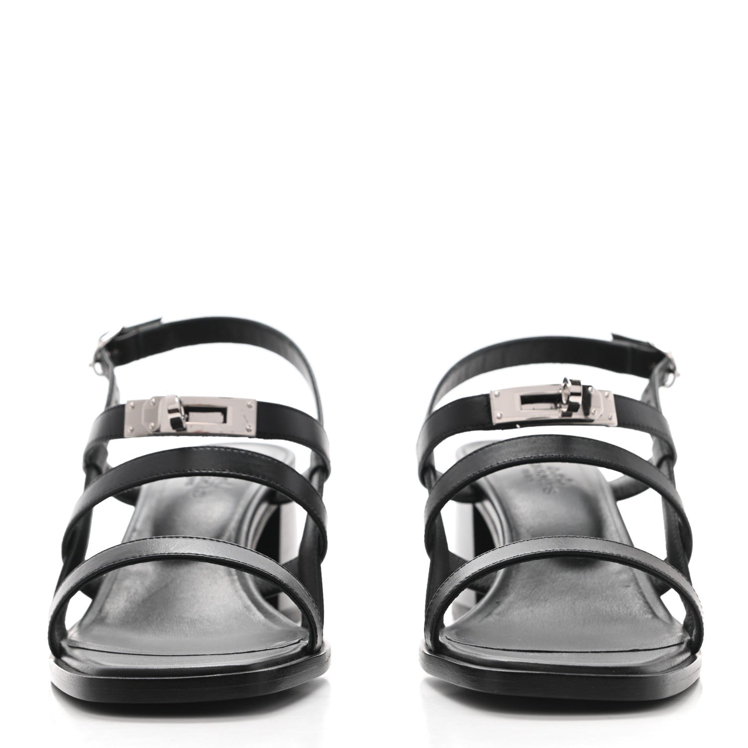 Hermes Calfskin Eve 60 Sandals 37 Black 4 of 18