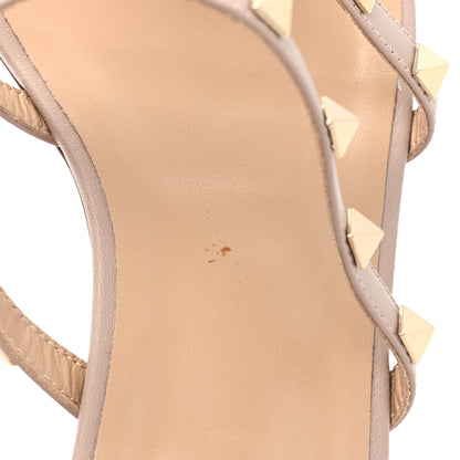 Valentino Garavani Nappa Rockstud Caged Flat Slide Sandals 41 Poudre 9 of 12