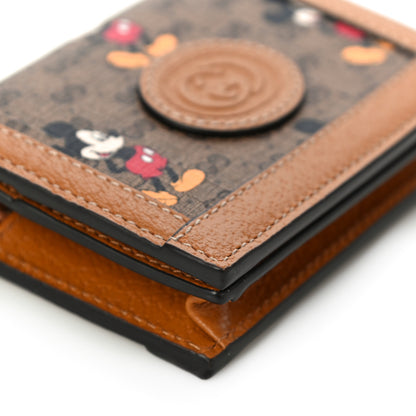 Gucci X DISNEY Mini Vintage GG Supreme Monogram Mickey Mouse Card Holder Wallet Beige Vintage Sun Oil 8 of 9