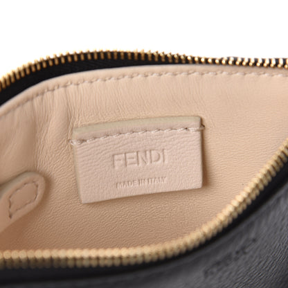 Fendi Cuoio Romano Vitello Grace Key Case Pouch Black Camelia 6 of 8