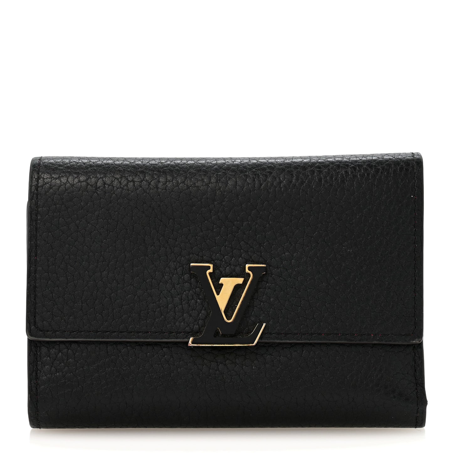 Taurillon Capucines Compact Wallet Black