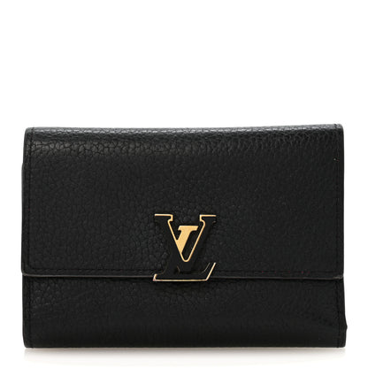Louis Vuitton Taurillon Capucines Compact Wallet Black 1 of 10