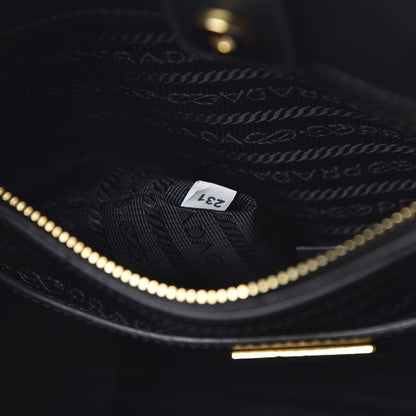 Prada Saffiano Lux Small Parabole Tote Black 8 of 12