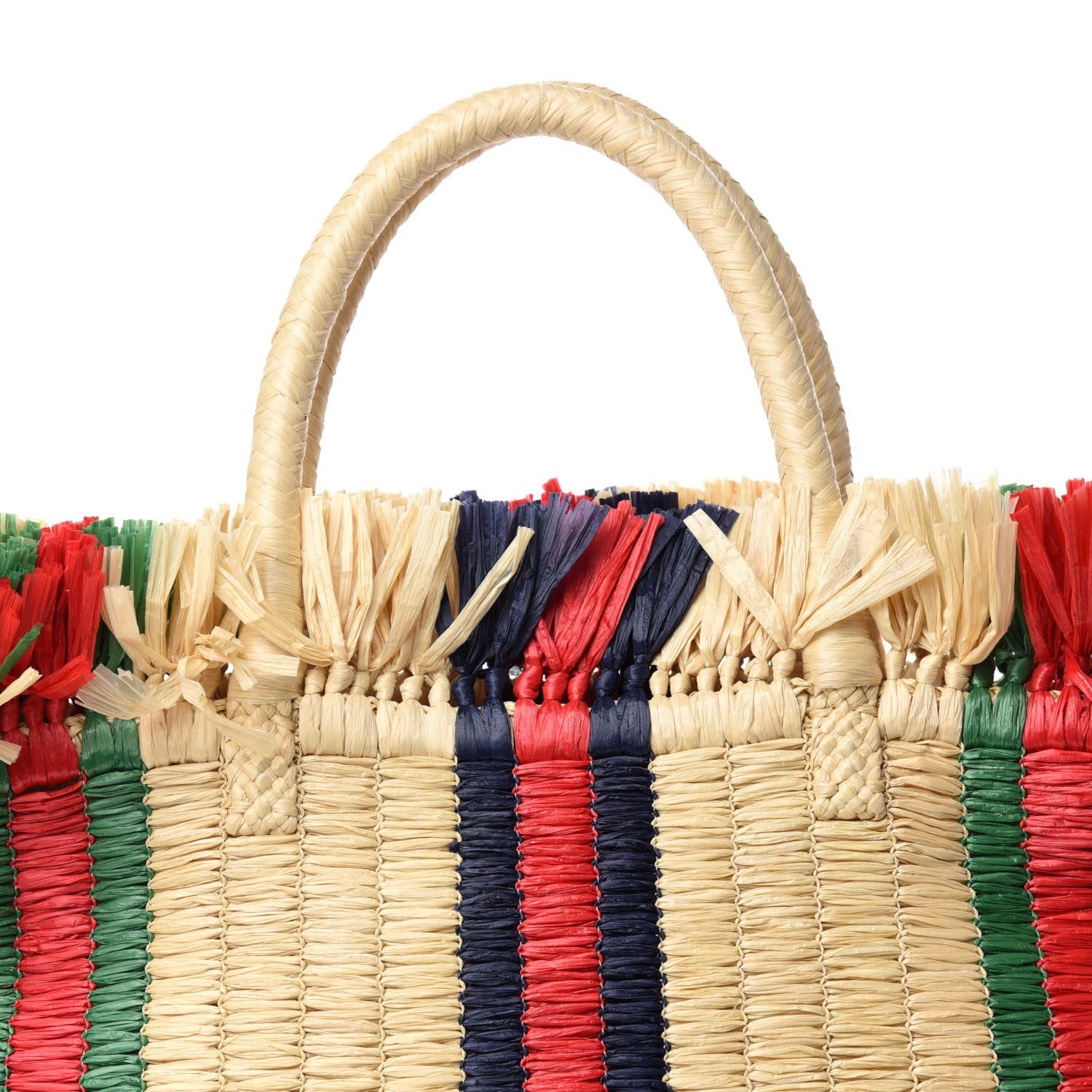 Gucci Raffia Linen Web Cestino Tote Bag 10 of 10