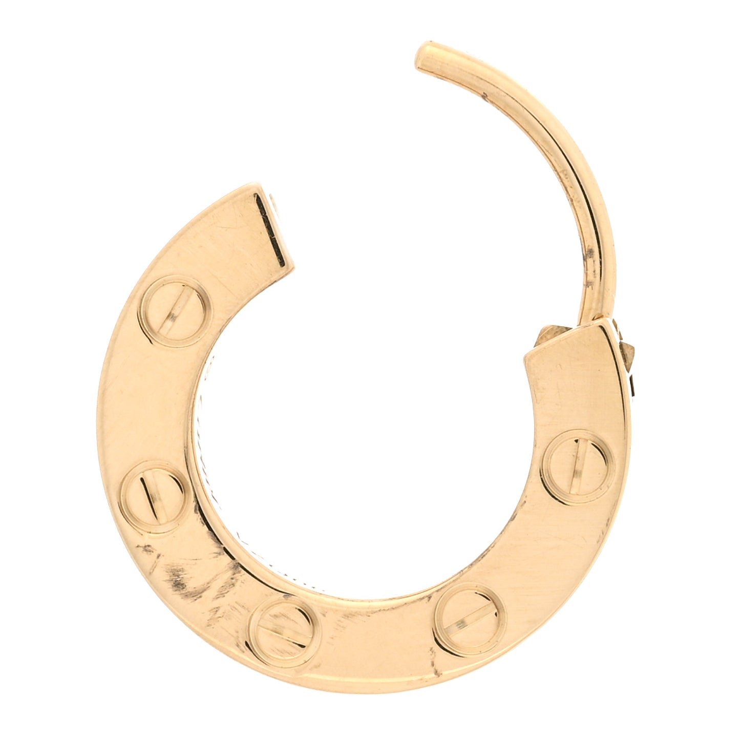 18K Yellow Gold Single LOVE Hoop Earring