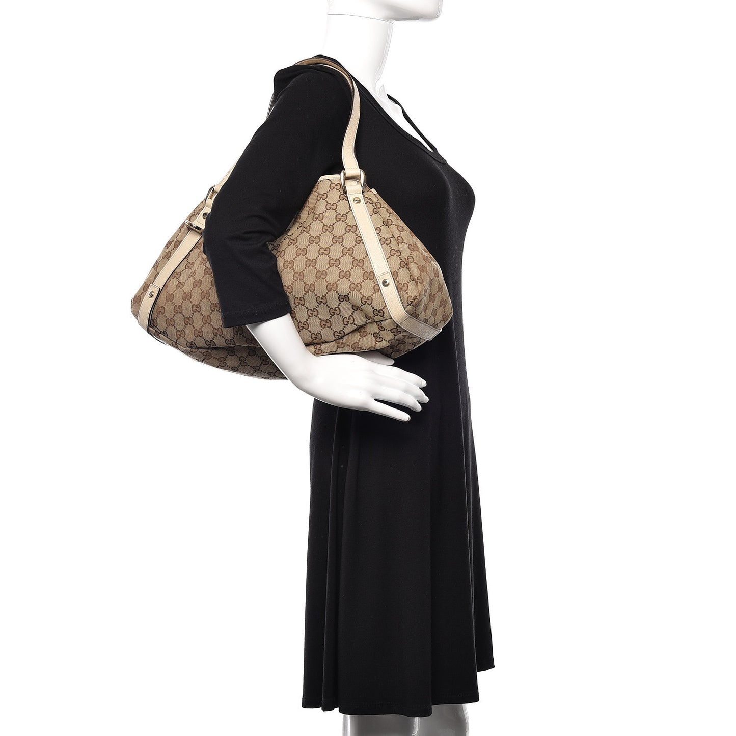 Monogram Medium Abbey Shoulder Bag Off White