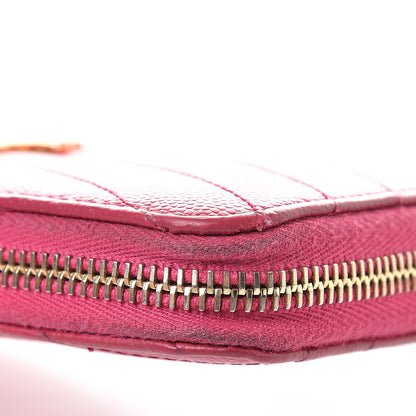 Saint Laurent Grain De Poudre Matelasse Chevron Monogram Zip Around Wallet Bubblegum 9 of 14