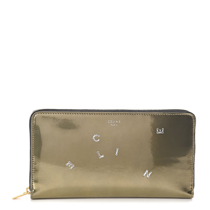 Celine Metallic Spazzolato Calfskin Large Alphabet Zip Around Multifunction Wallet Gold 1 of 7
