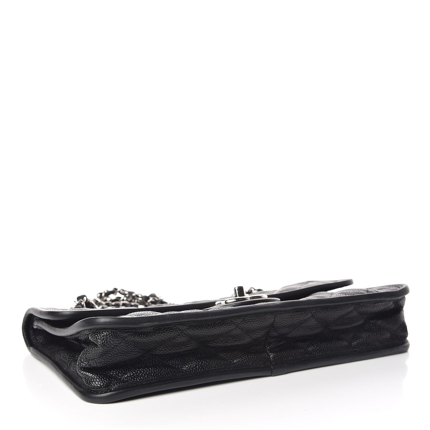 Caviar Quilted Medium French Riviera Flap Black