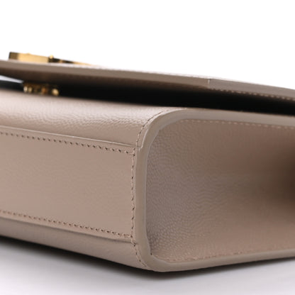 Saint Laurent Grain De Poudre Small Monogram Kate Satchel Dark Beige 8 of 8