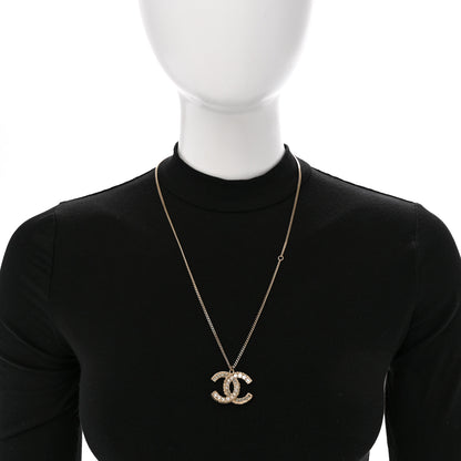Chanel Crystal Enamel CC Necklace Light Gold 2 of 6