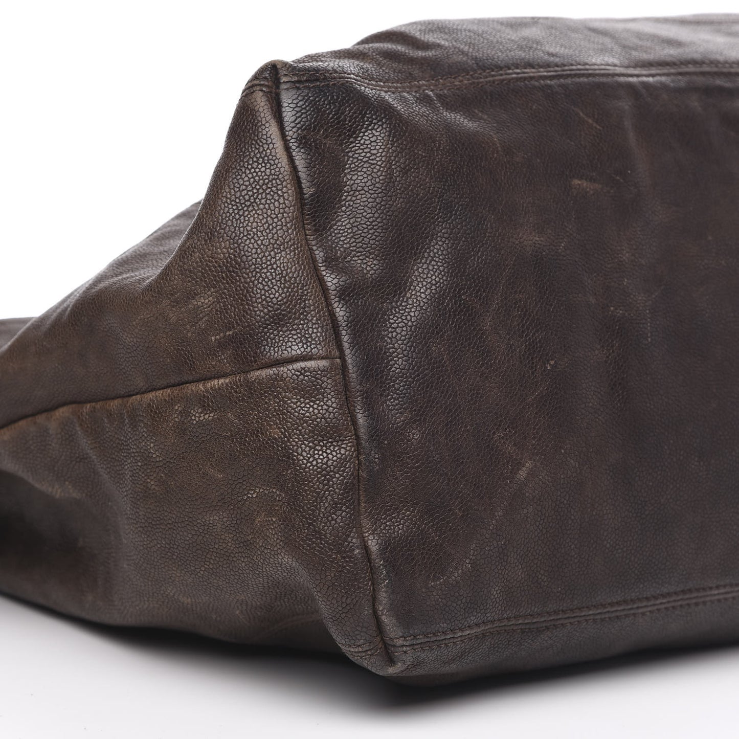 Distressed Caviar XL Coco Cabas Brown