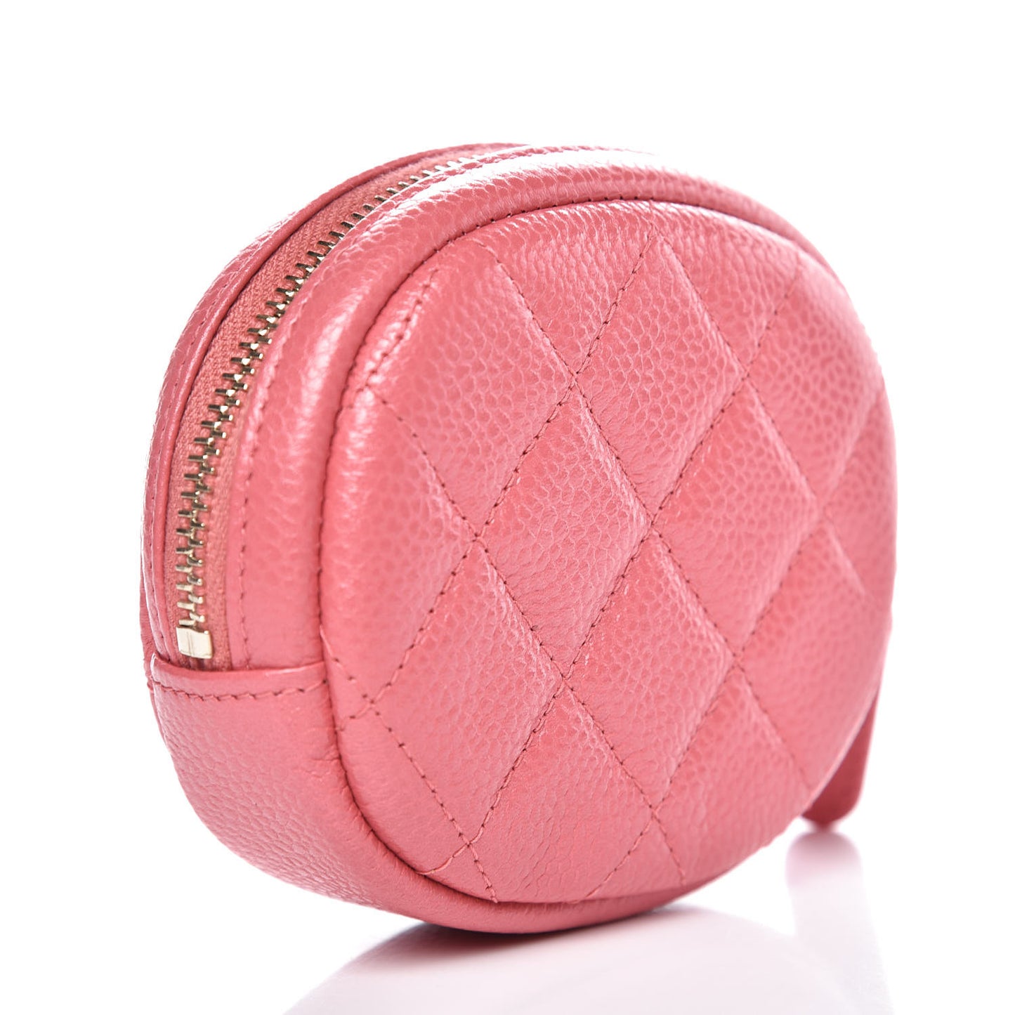 Caviar Quilted Zip Around Classic Coin Purse Pink