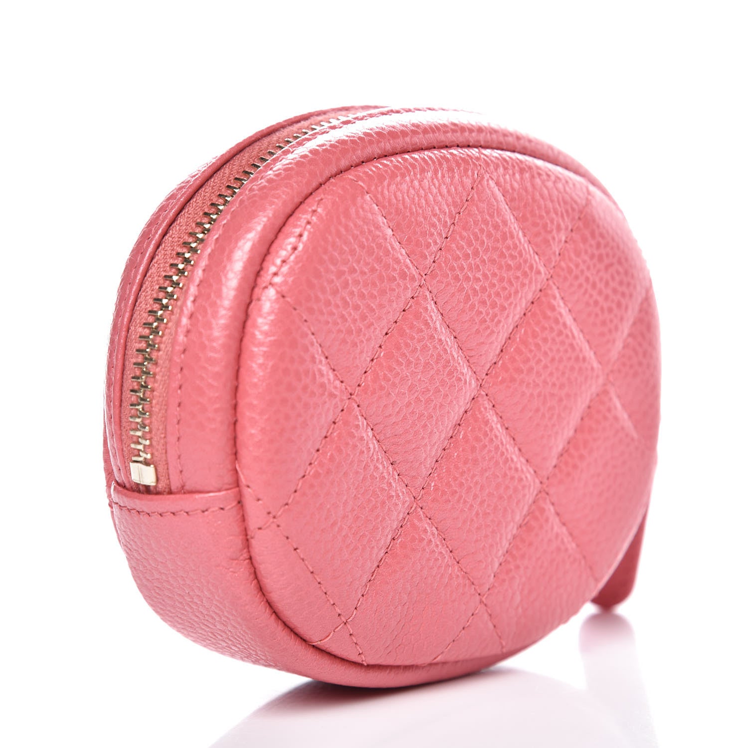 Chanel Caviar Quilted Zip Around Classic Coin Purse Pink 3 of 10