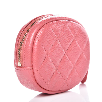 Chanel Caviar Quilted Zip Around Classic Coin Purse Pink 3 of 10