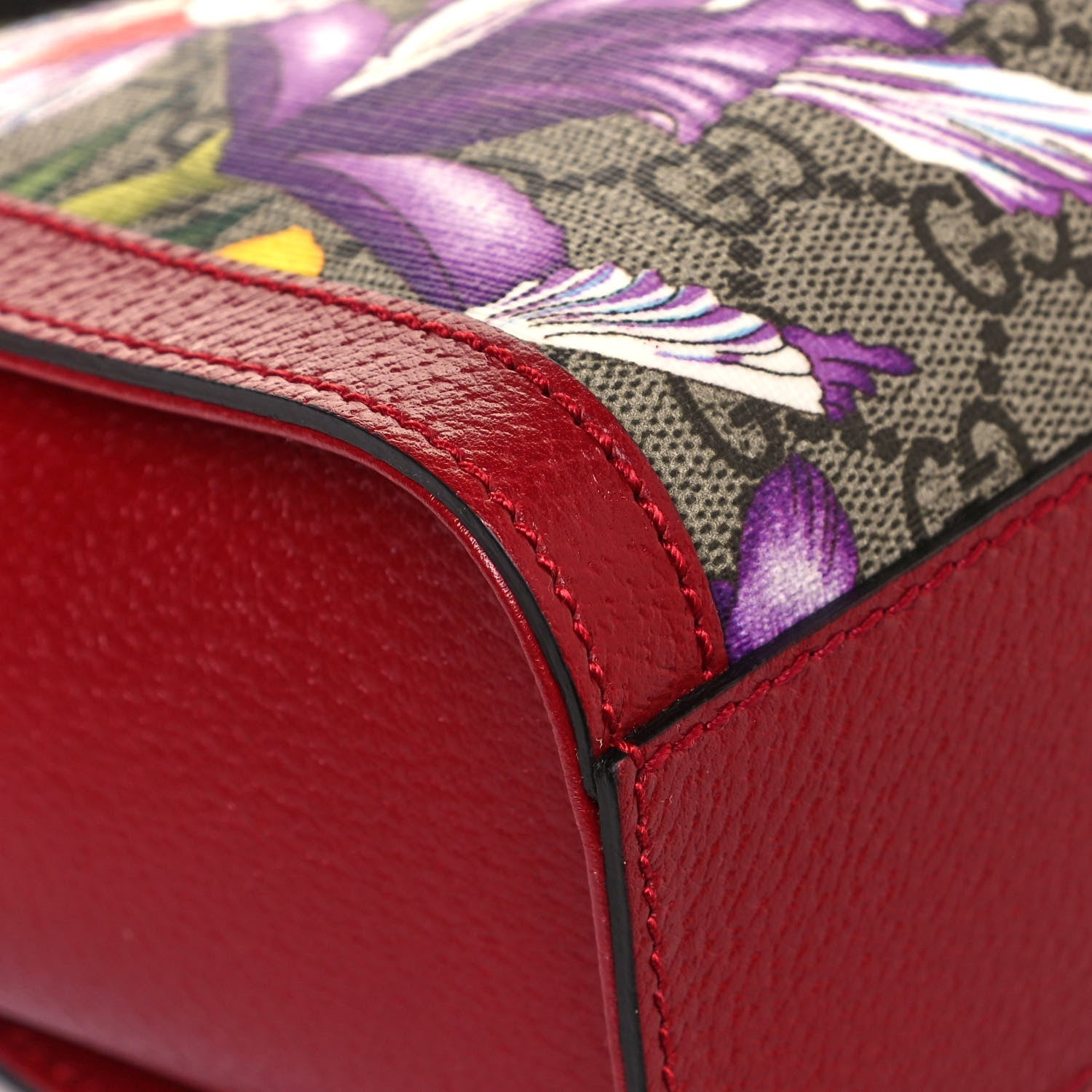 Gucci GG Supreme Monogram Flora Web Small Ophidia Tote Bag Red 9 of 12