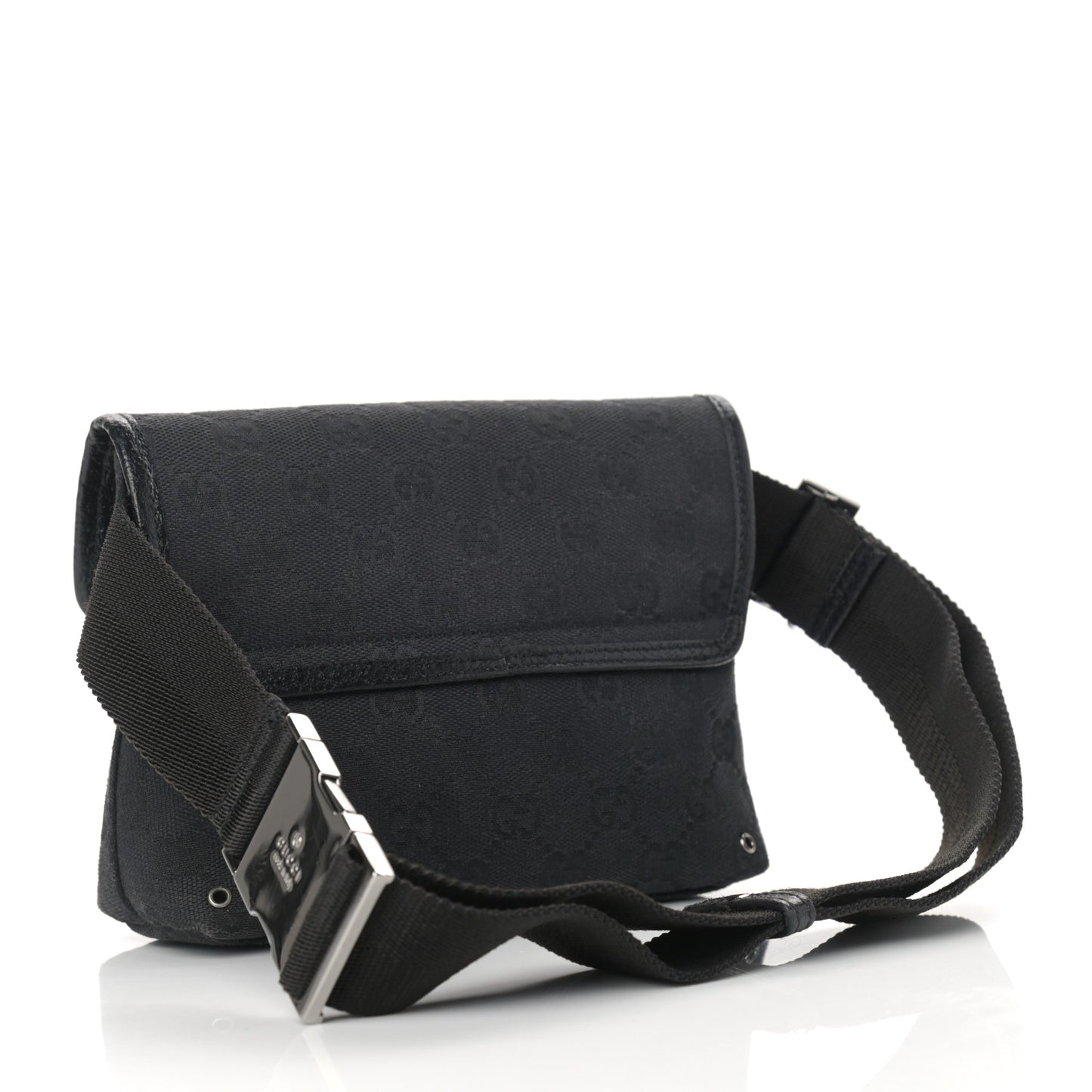 GG Monogram Web Flight Belt Bag Black